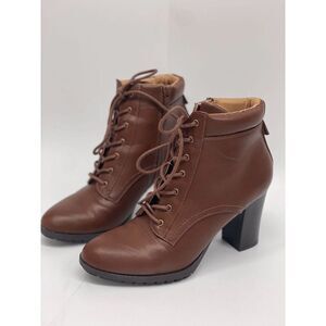 Style & Co Women's Lucillee Heeled Bootie - Cognac Smooth 9.5M